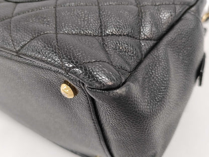 CHANEL CHANEL Matelasse Mini Chain Tote BK GD Hardware A18004 Black Caviar Leather with Gold Hardware 8034256 Shoulder Bag