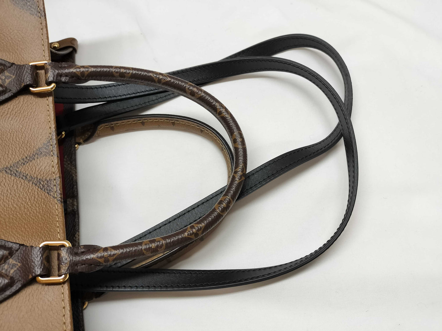 LOUIS VUITTON On the Go MM 2-way Handbag/Shoulder Bag Reverse M45321 Brown Gold Hardware Monogram Canvas RFID Tote Bag