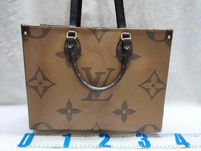 LOUIS VUITTON On the Go MM 2-way Handbag/Shoulder Bag Reverse M45321 Brown Gold Hardware Monogram Canvas RFID Tote Bag