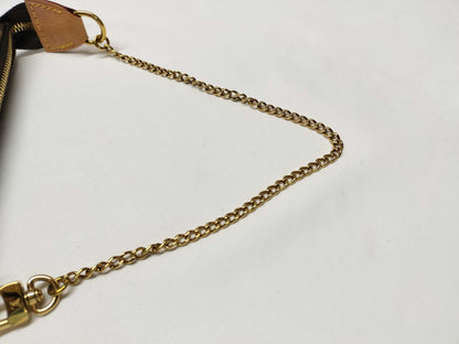 LOUIS VUITTON Monogram Pochette Accessoires Mini Monogram M58009 Brown with Gold Hardware, PVC Coated Canvas, SF4252 Handbag