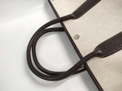 HERMES Garden Party Toile H Maroon Tote Bag