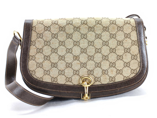 GUCCI Old GG Canvas Flap Shoulder Bag