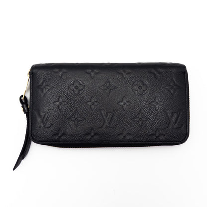 LOUIS VUITTON Monogram Empreinte Louis Vuitton Monogram Empreinte Zippy Wallet Noir M61864 Wallet