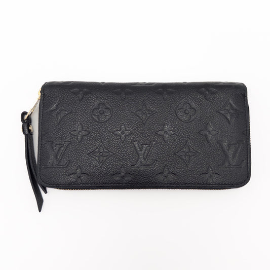 LOUIS VUITTON Monogram Empreinte Louis Vuitton Monogram Empreinte Zippy Wallet Noir M61864 Wallet