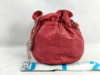 CHANEL Matelasse Lambskin Chain Shoulder Bag with Drawstring and Seal