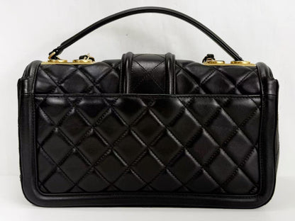 CHANEL Matelasse Black Elegant Double Chain Bag, W26cm, H15cm, D7cm, Approx. 20 Series [G Card and Sticker Included] Vintage G Hardware Shoulder Bag, 20761513, Excellent Condition