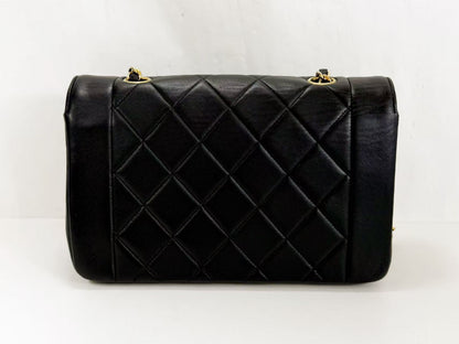 CHANEL Black Diana Matelasse Shoulder Bag, W22/H14/D7cm, Approx. 2nd Series [Gift Card and Sticker Included], Gold Hardware, 2272942 B