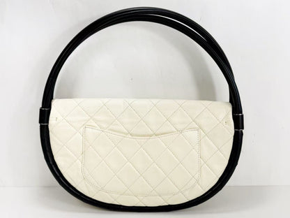 CHANEL Hula Hoop, Two-tone, W28cm, Approx. 18th Series [Sealed], Silver Hardware, Handbag 18033428, Excellent Condition, AB