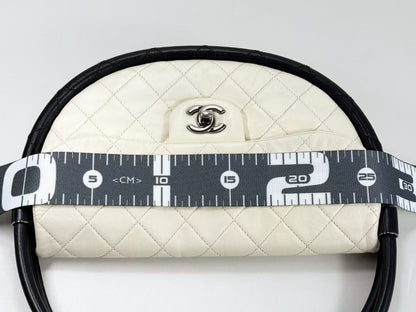 CHANEL Hula Hoop, Two-tone, W28cm, Approx. 18th Series [Sealed], Silver Hardware, Handbag 18033428, Excellent Condition, AB