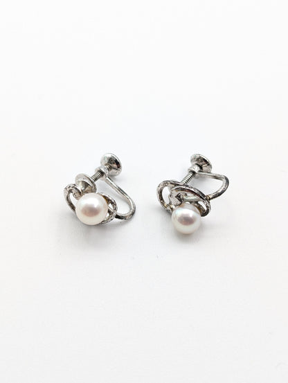 MIKIMOTO Pearl Diameter Approx. 6.1mm/6.3mm Sterling Silver 3.6g Earrings 