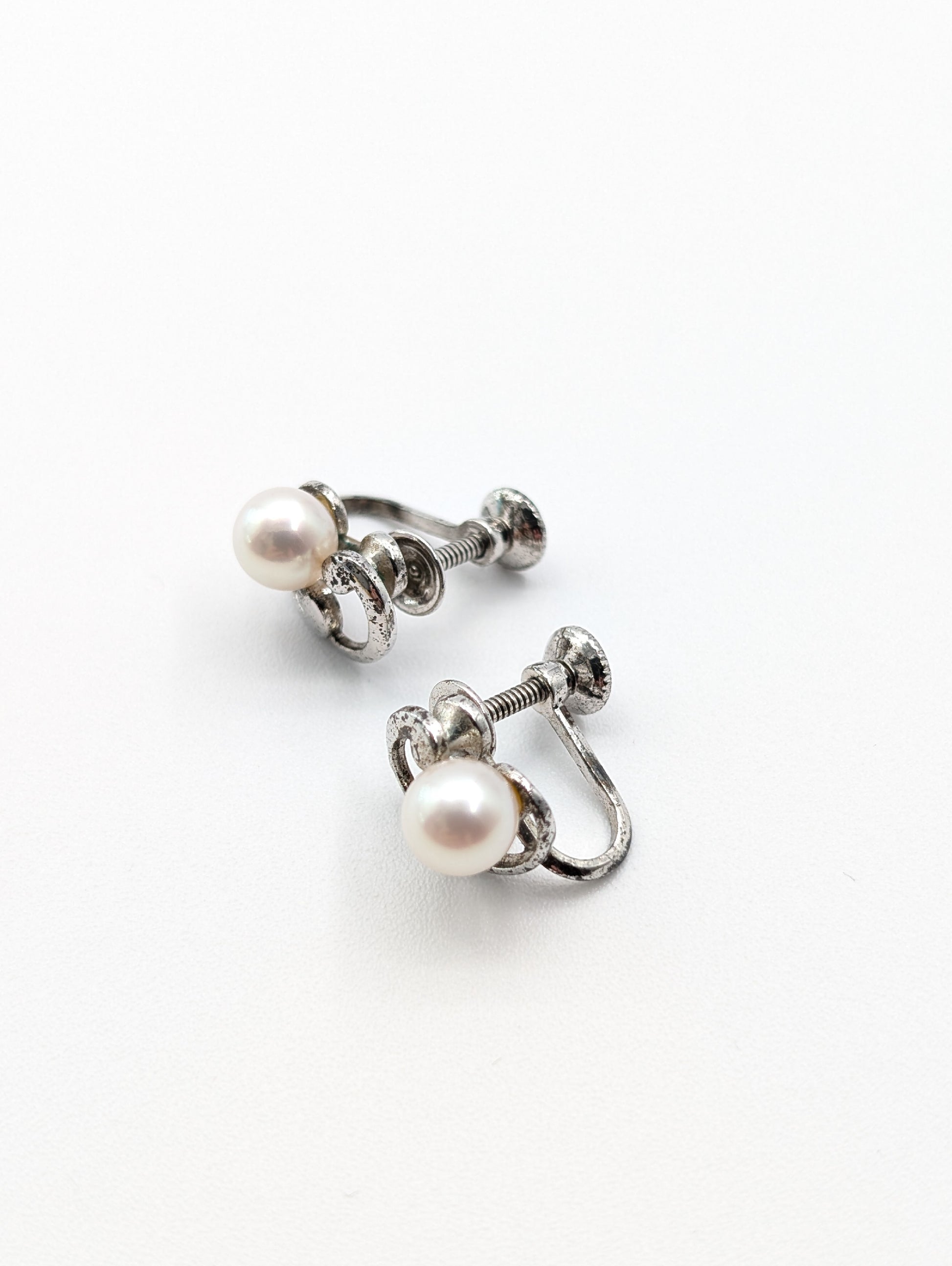 MIKIMOTO Pearl Diameter Approx. 6.1mm/6.3mm Sterling Silver 3.6g Earrings 