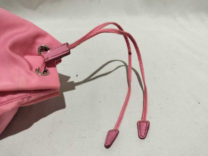 PRADA Nylon Drawstring Shoulder Bag Pink Pouch