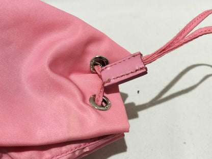 PRADA Nylon Drawstring Shoulder Bag Pink Pouch