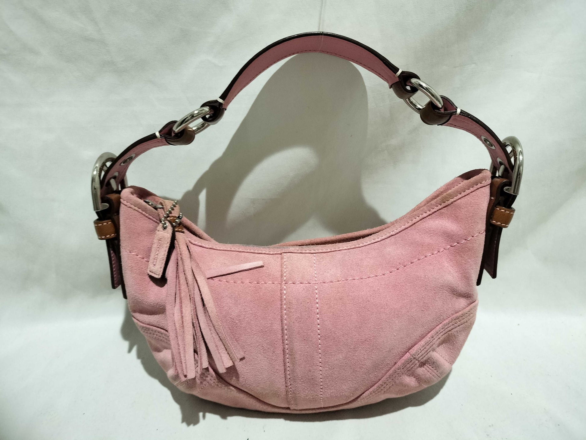 COACH Suede Shoulder Bag with Fringe Handbag