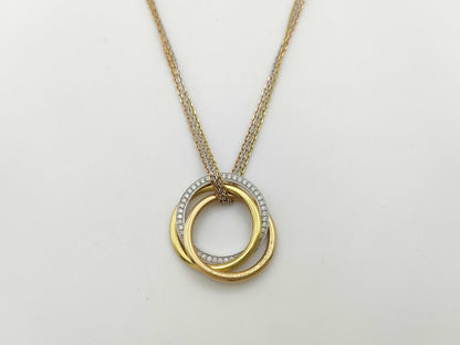 Cartier Trinity 3-Strand Chain Necklace, Au750/750, 17.1g 