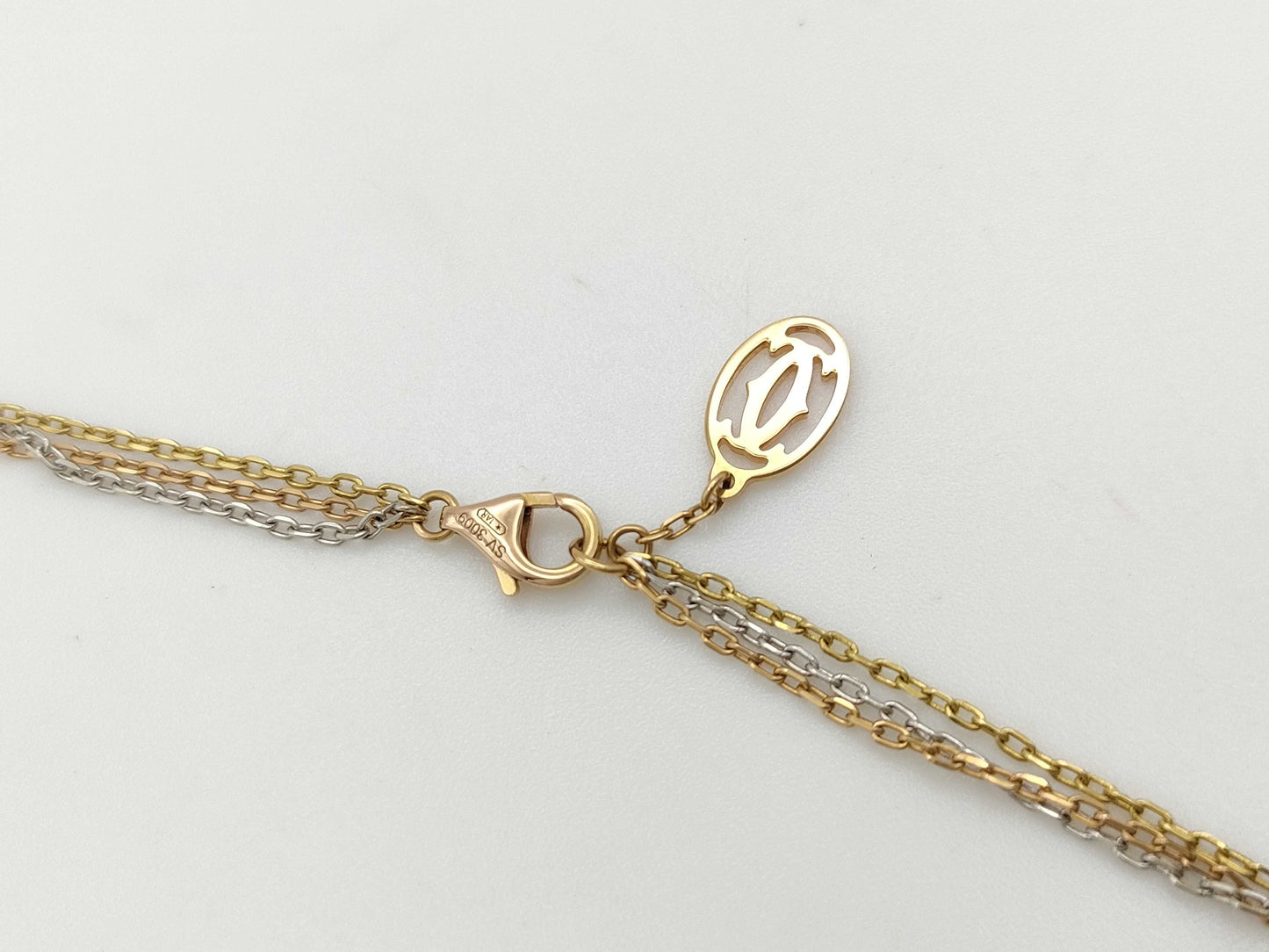 Cartier Trinity 3-Strand Chain Necklace, Au750/750, 17.1g 