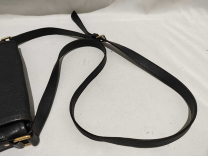 GUCCI 223666 Guccissima Shoulder Bag Flap Leather Black Shoulder Bag