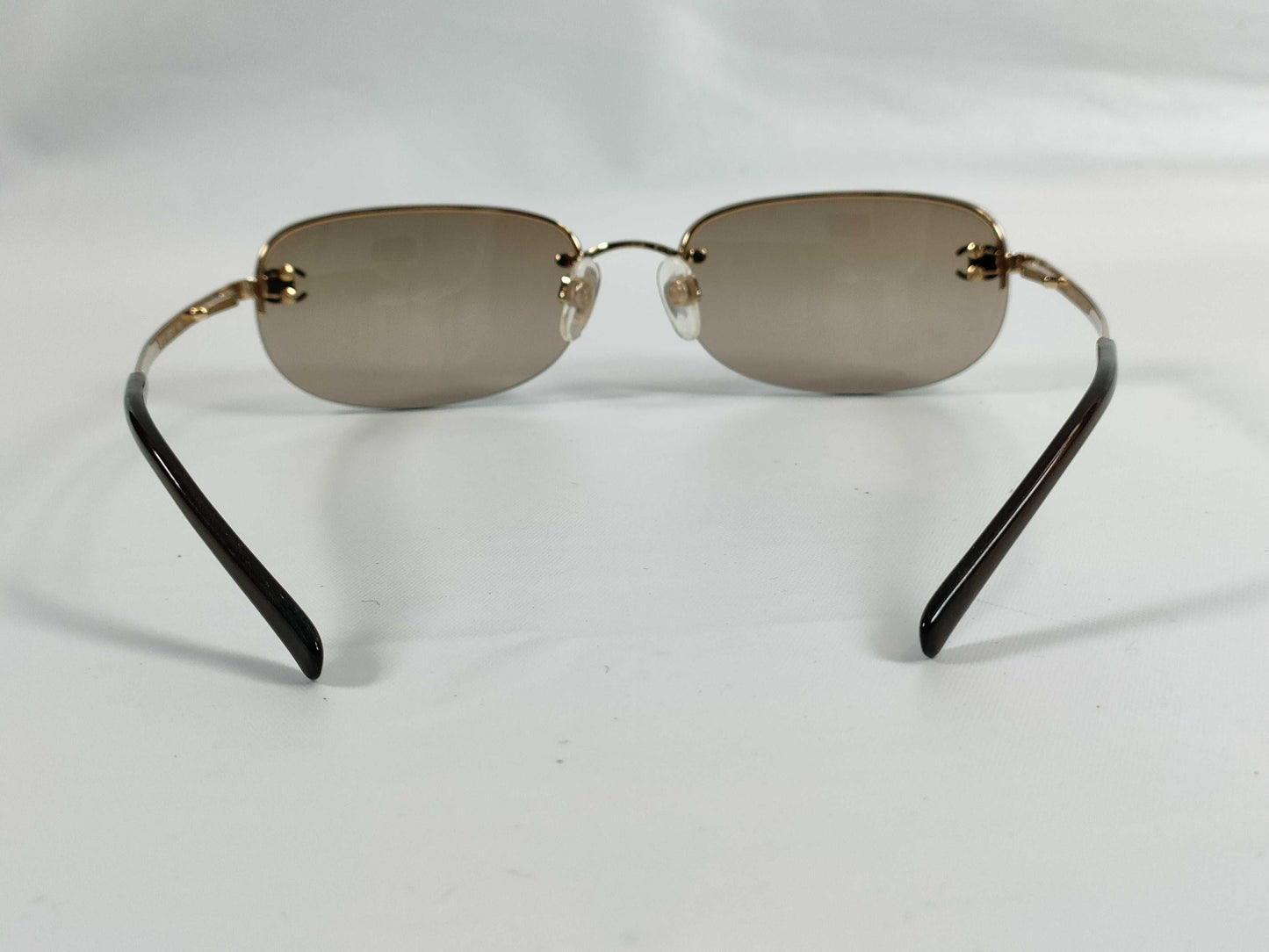  CHANEL Coco Mark Sunglasses Gold Brown Sunglasses Glasses
