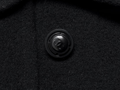 CHANEL Coco Mark 97A Wool Thin Quilted Lining A-Line Coat