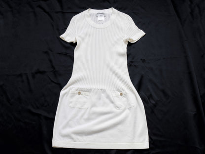 CHANEL Coco Mark CC Button Knit Dress