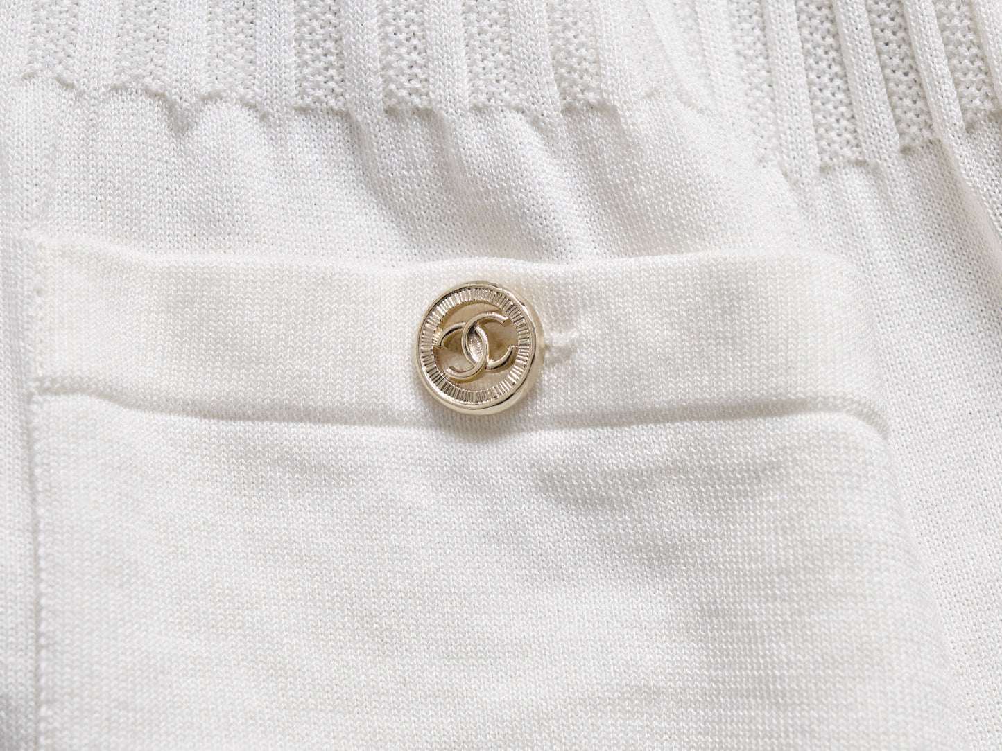 CHANEL Coco Mark CC Button Knit Dress