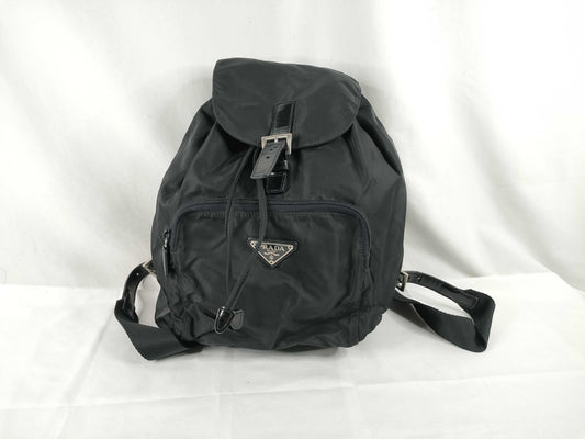 PRADA Nylon Prada Backpack Black Nylon Single Pocket Backpack