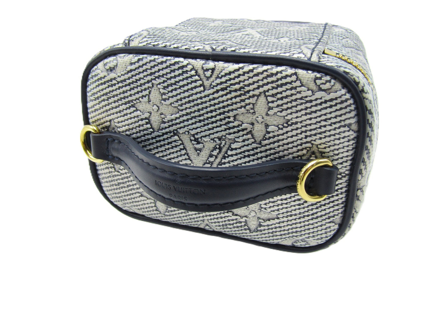 LOUIS VUITTON LV Micro Vanity M82467 Monogram Canvas Microfiber Blue Vanity Bag