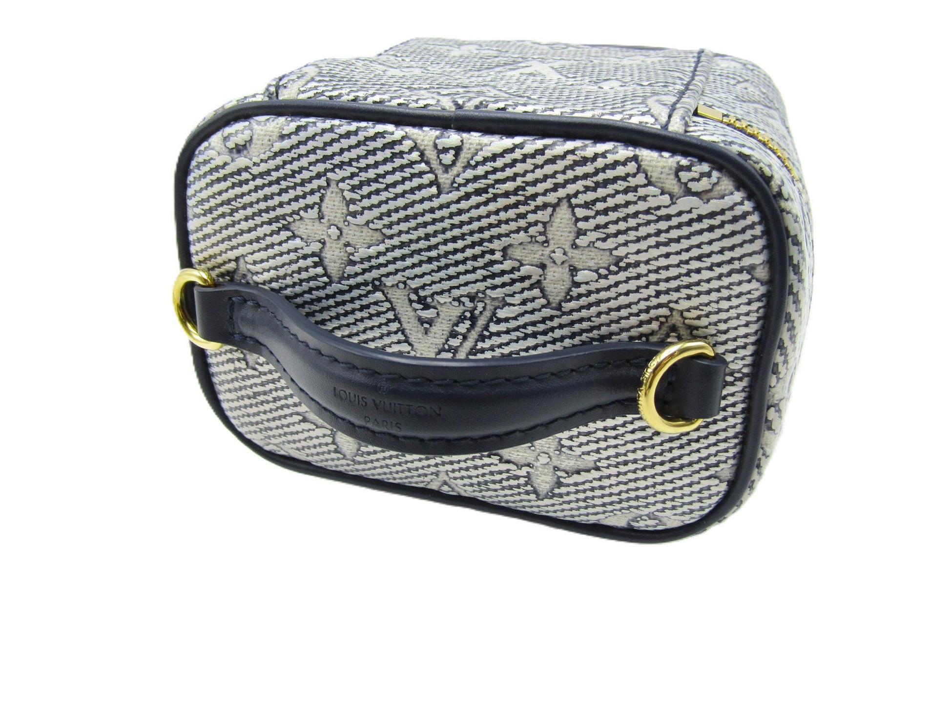 LOUIS VUITTON LV Micro Vanity M82467 Monogram Canvas Microfiber Blue Vanity Bag