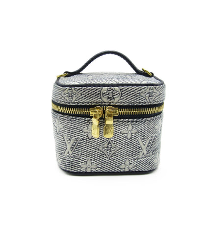 LOUIS VUITTON LV Micro Vanity M82467 Monogram Canvas Microfiber Blue Vanity Bag