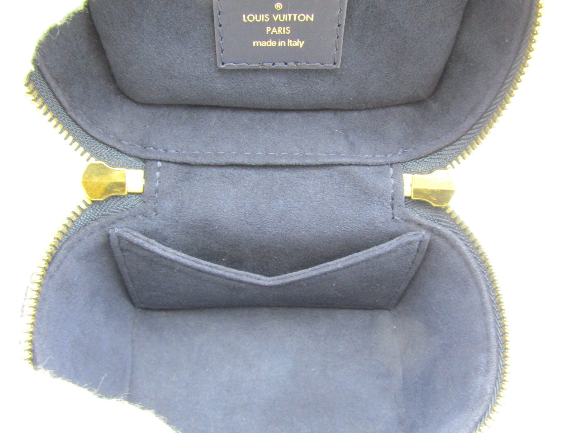 LOUIS VUITTON LV Micro Vanity M82467 Monogram Canvas Microfiber Blue Vanity Bag