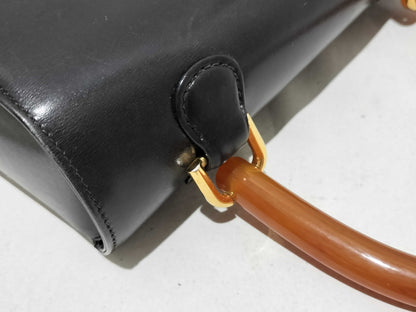 GUCCI Gucci handbag top handle tortoiseshell turn lock handbag