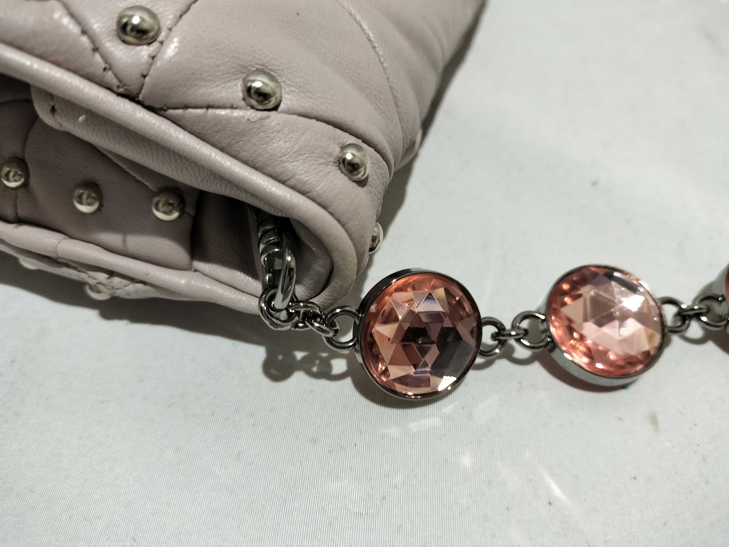 Miu Miu 2-Way Bag / Clutch / Shoulder / Lamb Leather / Beaded / Lavender Color Shoulder Bag