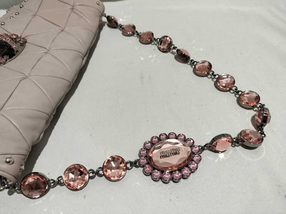 Miu Miu 2-Way Bag / Clutch / Shoulder / Lamb Leather / Beaded / Lavender Color Shoulder Bag