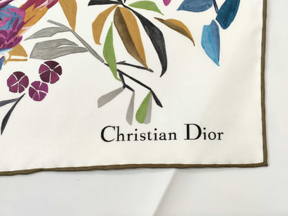 Dior Silk Scarf White Scarf