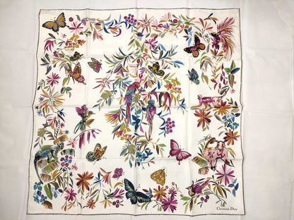 Dior Silk Scarf White Scarf