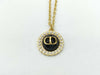 Dior CD logo necklace with faux pearls in gold and black