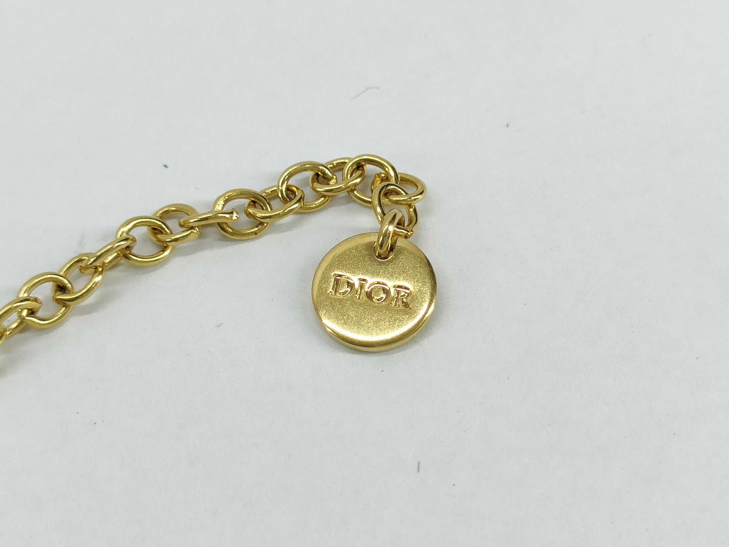 Dior CD logo necklace with faux pearls in gold and black