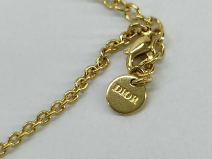 Dior CD logo necklace with faux pearls and gold accents