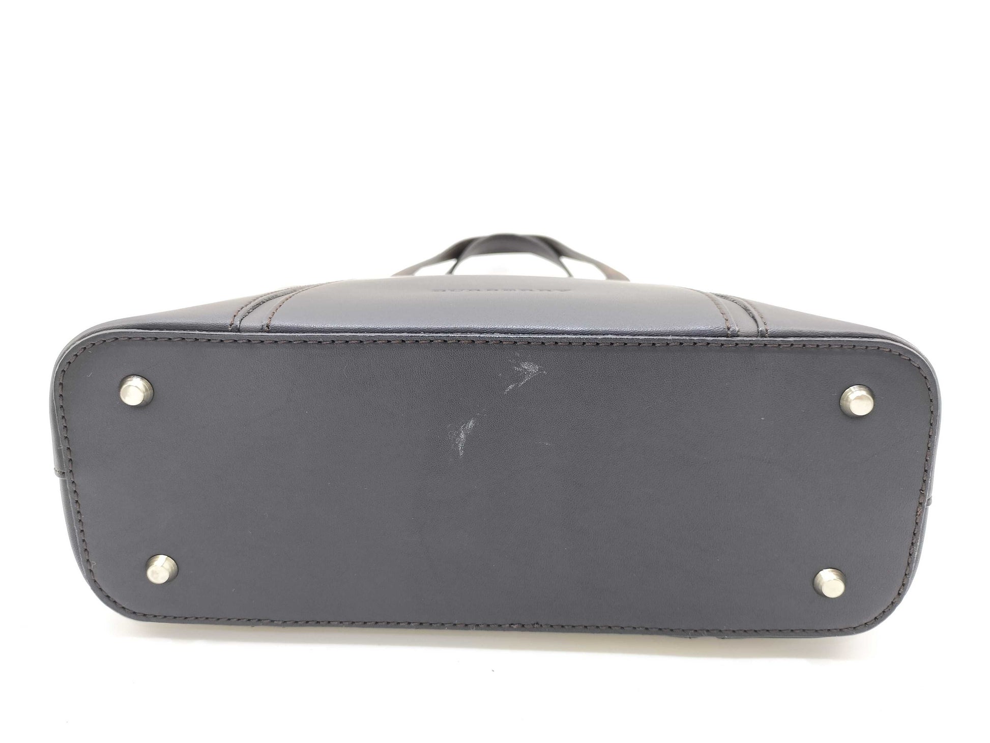 BURBERRY Leather Check Tote Bag