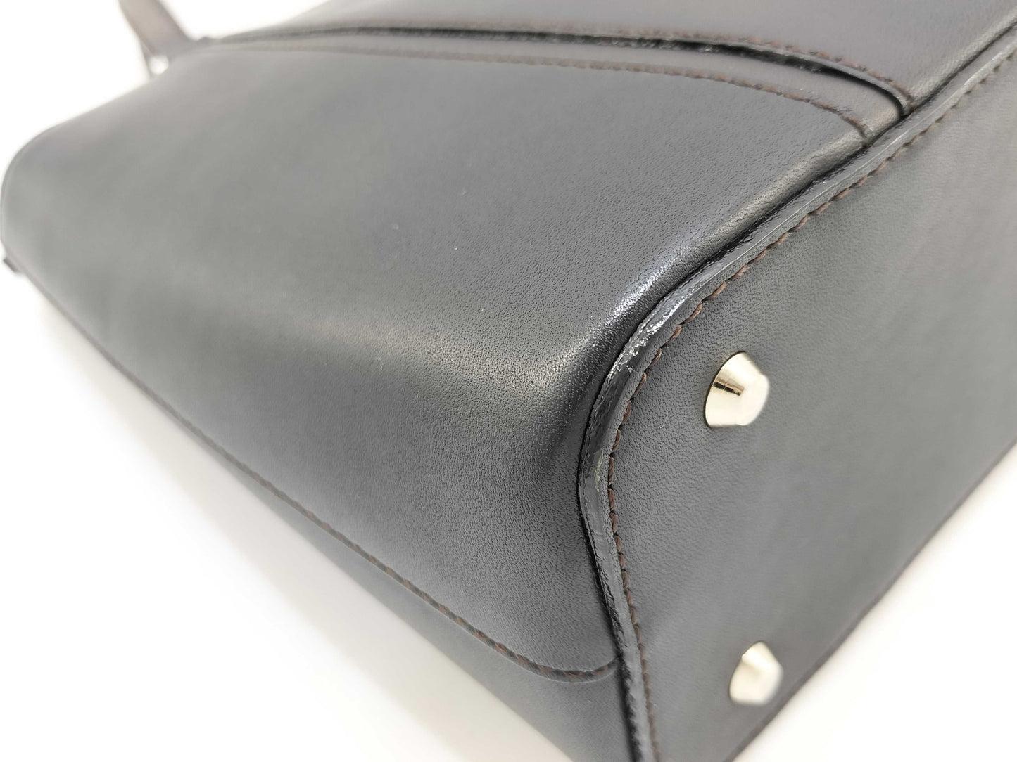 BURBERRY Leather Check Tote Bag