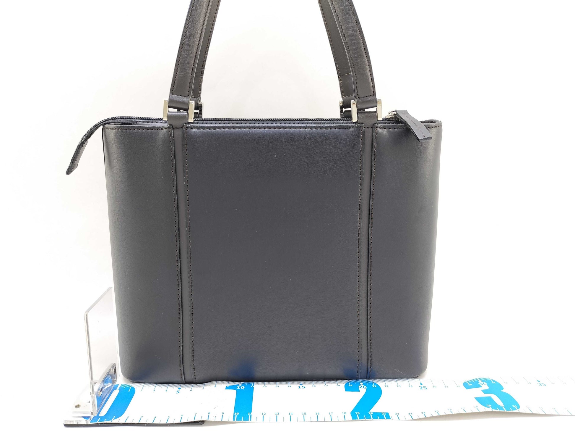 BURBERRY Leather Check Tote Bag