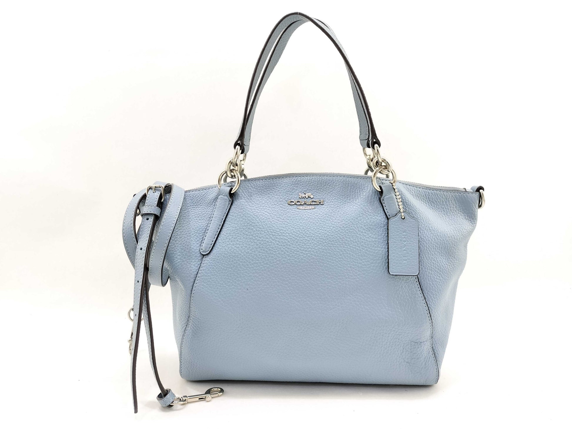 COACH Leather Handbag L1848-F28993 Light Blue Handbag