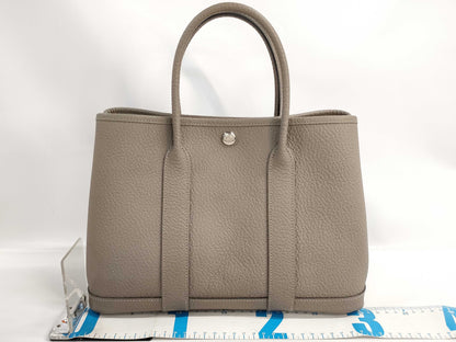 HERMES Garden Party 30 TPM Country Asphalt D Stamped Handbag