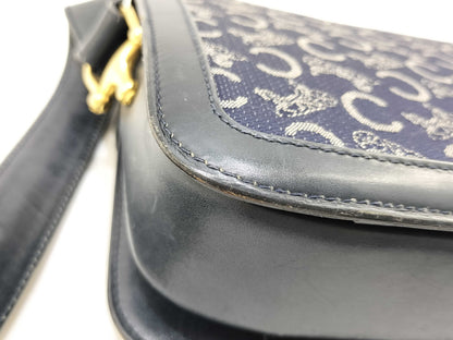 CELINE C Macadam Shoulder Bag with Carriage Hardware