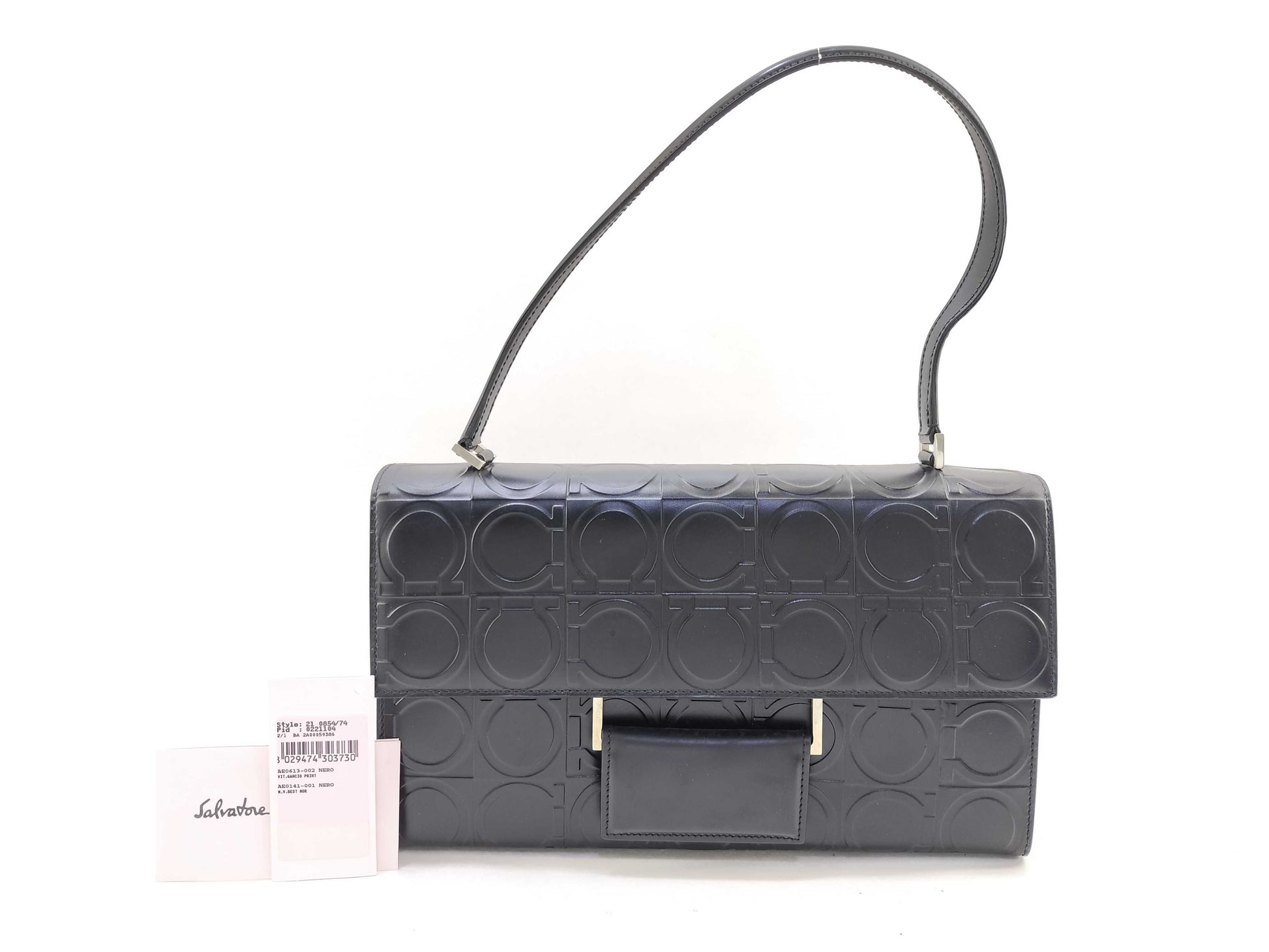 Salvatore Ferragamo Gancini Leather Handbag with Gancini Pattern