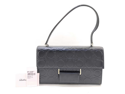 Salvatore Ferragamo Gancini Leather Handbag with Gancini Pattern