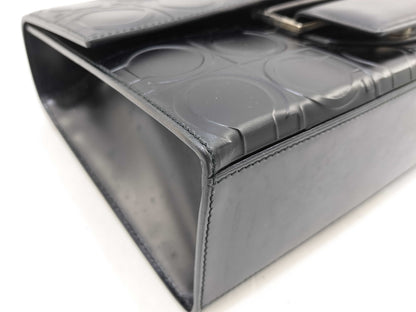 Salvatore Ferragamo Gancini Leather Handbag with Gancini Pattern