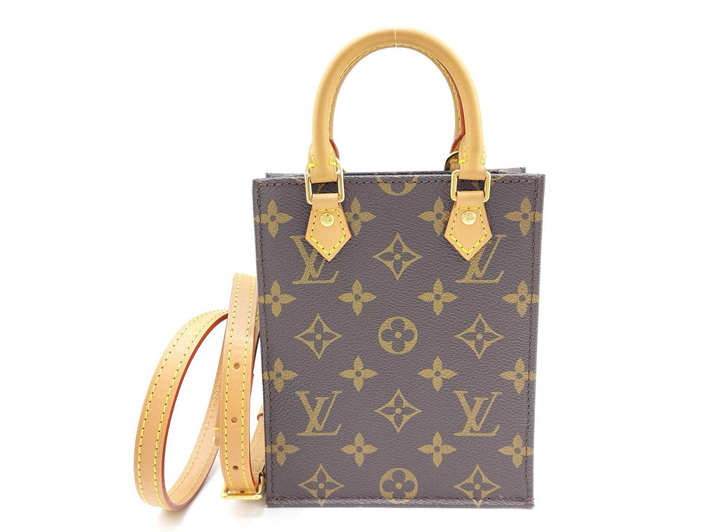 LOUIS VUITTON Monogram Petite Sac Plat M81295 Handbag