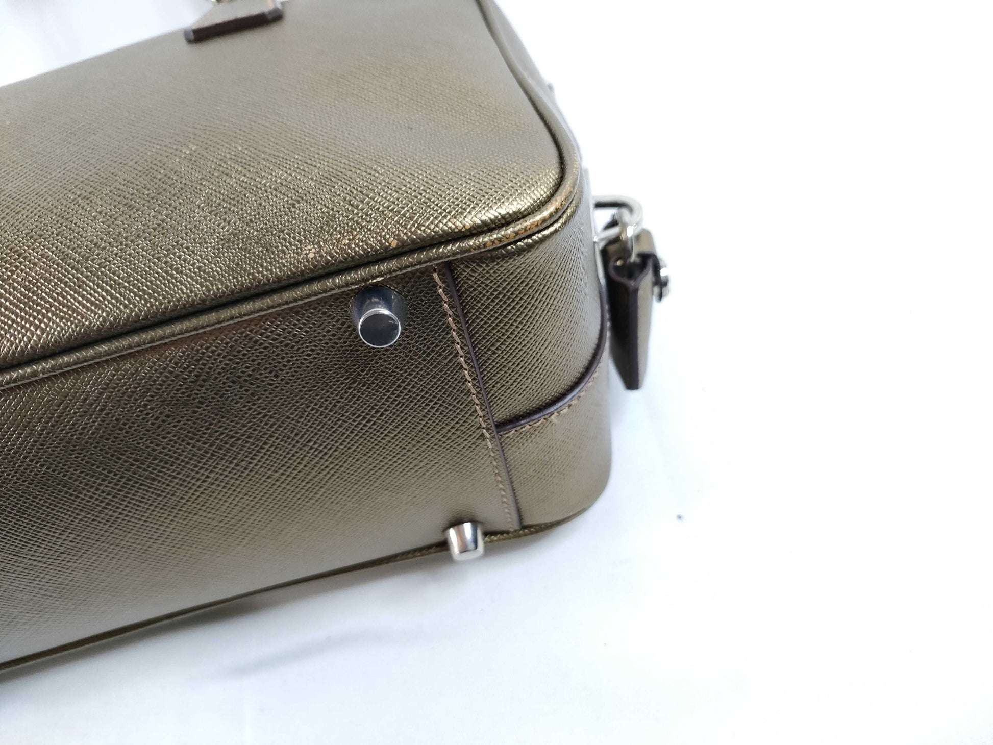 PRADA Saffiano Lux BN1113 Handbag Gold Handbag