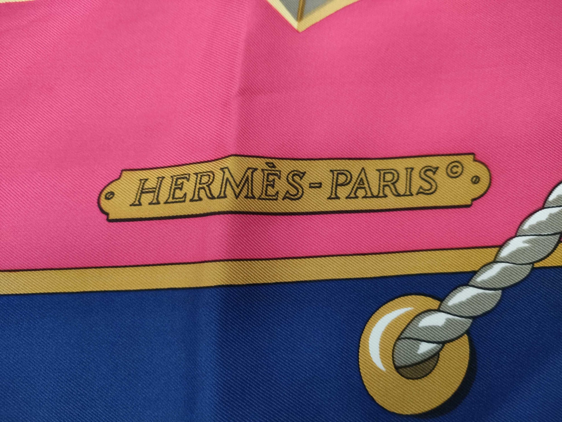 HERMES Carré Hermès Carré 90 Grand Large Silk Scarf Blue Other Accessories